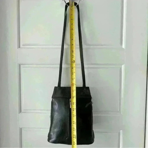 VERA PELLE BLACK LEATHER SHOULDER BAG MADE  IN ITALY - Picture 5 of 15